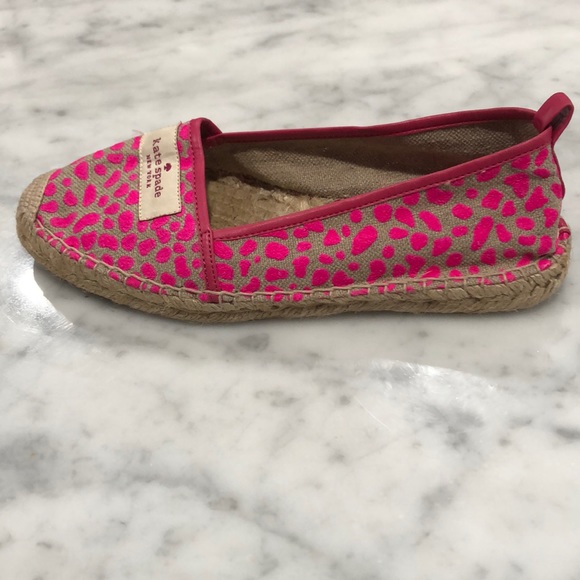 Kate Spade Pink Cheetah Print Espadrilles SZ 7 - Picture 2 of 5